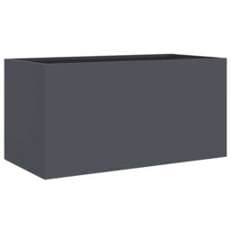 Berkfield Home Planter Anthracite 62x30x29 cm Steel in Dark Grey - Size: 62 x 30 x 29 cm - thumbnail 3