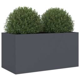 Berkfield Home Planter Anthracite 62x30x29 cm Steel in Dark Grey - Size: 62 x 30 x 29 cm - thumbnail 4