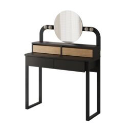Decortie 'Lora' Modern Dressing Table with Mirror 4 LED Lights 96cm in Black - Size: 2 Pack - thumbnail 2