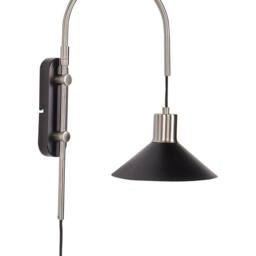 Wyld and Coco Wall Lamp Black and Silver 1-Light Cone Shade Modern Industrial - thumbnail 2
