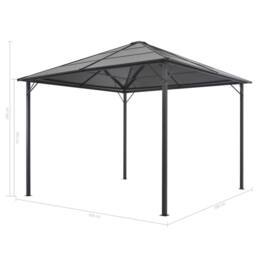 Berkfield Home Gazebo with Roof Aluminium 3x3 m Black - thumbnail 5