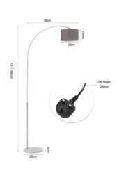 Contemporary Floor Lamp with Marble Base in Grey - thumbnail 4