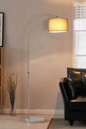 Contemporary Floor Lamp with Marble Base in Grey - thumbnail 3