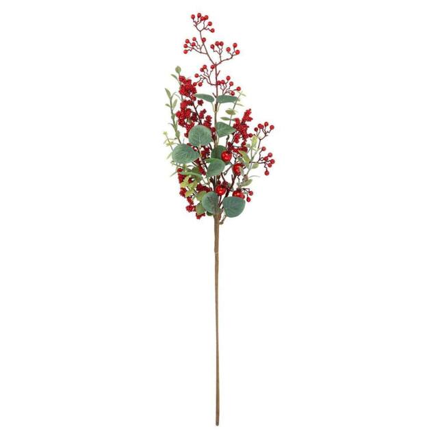 VFM e-Store Christmas Long Stem Berries Leaves Decoration 67cm x 18cm Red X 1 - Size: 67 cm x 18 cm - image 1