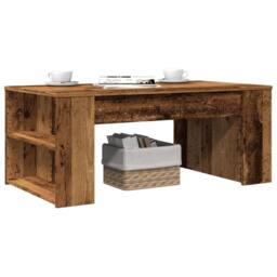 Berkfield Home Decorative Coffee Table Old Wood 102x55x42 cm Engineered Wood in Brown - Size: 102 x 55 x 42 cm - thumbnail 2