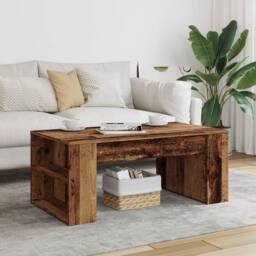 Berkfield Home Decorative Coffee Table Old Wood 102x55x42 cm Engineered Wood in Brown - Size: 102 x 55 x 42 cm - thumbnail 1