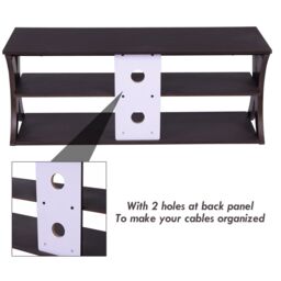 "Costway 3-Tier TV Stand Media Console Table Modern Storage Cabinet for TVs up to 45"" in Dark Brown" - thumbnail 3