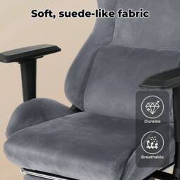 VOGREX Grey Adjustable Reclining Gaming Chair with Footrest - thumbnail 5