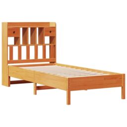 Berkfield Home Bookcase Bed without Mattress Wax Brown 75x190 cm Small Single Solid Wood Pine - thumbnail 3