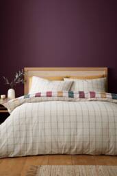 Catherine Lansfield 'Autumn Check' Reversible Duvet Cover Set - Size: King - thumbnail 2