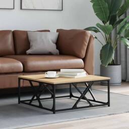 Berkfield Home Coffee Table Sonoma Oak 70x70x30 cm Engineered Wood in Light Brown - Size: 70 x 70 x 30 cm - thumbnail 2