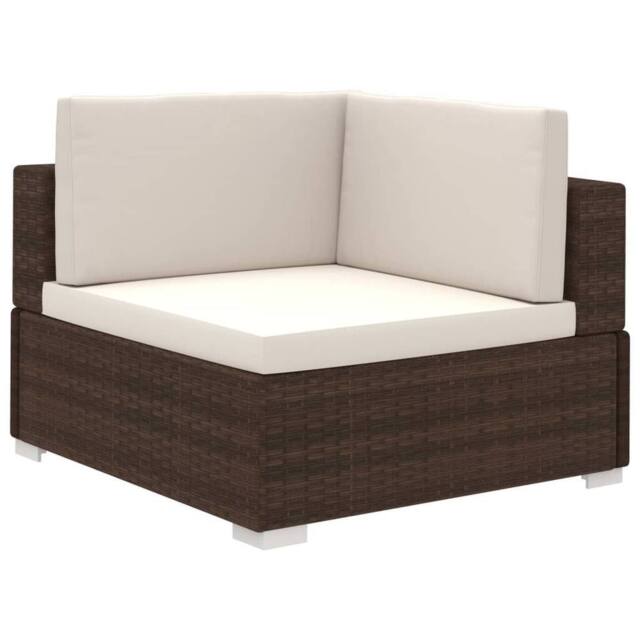 Berkfield Home Sturdy 8 Piece Garden Lounge Set with Cushions Poly Rattan Brown - image 1