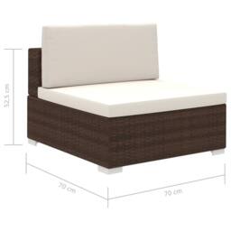 Berkfield Home Sturdy 8 Piece Garden Lounge Set with Cushions Poly Rattan Brown - thumbnail 8