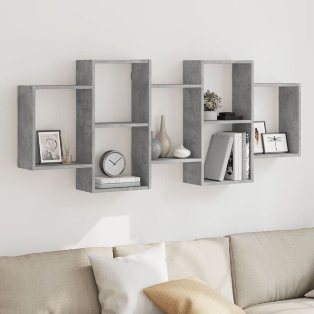 Berkfield Home Wall Shelf Concrete Grey 159x18x65 cm Engineered Wood - Size: 159 x 18 x 65 cm - image 1