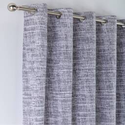 Portfolio Home Maine Geometric Abstract Fully Lined Eyelet Curtain Set 2 Panel Pair in Grey - Size: 229 cm width x 229 cm drop - thumbnail 3