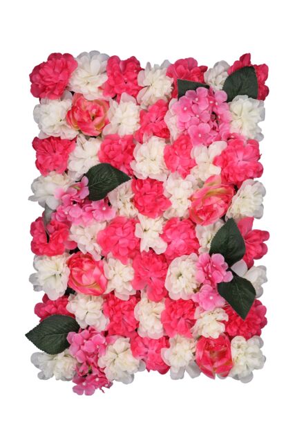 Neel Blue Decorative Artificial Flower Wall Panel Wedding Photo Background in Fuchsia - image 1