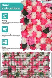 Neel Blue Decorative Artificial Flower Wall Panel Wedding Photo Background in Fuchsia - thumbnail 5