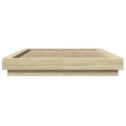 Berkfield Home Bed Frame without Mattress Sonoma Oak 140x200 cm in Brown - thumbnail 4