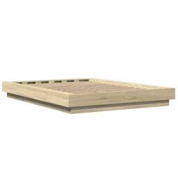 Berkfield Home Bed Frame without Mattress Sonoma Oak 140x200 cm in Brown - thumbnail 6