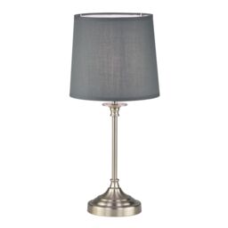 First Choice Lighting Set of 2 Chester - Brushed Nickel Lamps in Silver - thumbnail 2