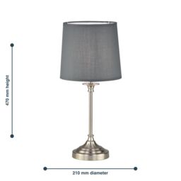 First Choice Lighting Set of 2 Chester - Brushed Nickel Lamps in Silver - thumbnail 5