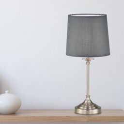 First Choice Lighting Set of 2 Chester - Brushed Nickel Lamps in Silver - thumbnail 4