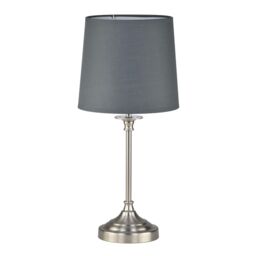 First Choice Lighting Set of 2 Chester - Brushed Nickel Lamps in Silver - thumbnail 3