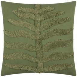 Furn Dakkota 100% Cotton Tufted Cushion in Green - Size: 45 cm x 45 cm - thumbnail 1