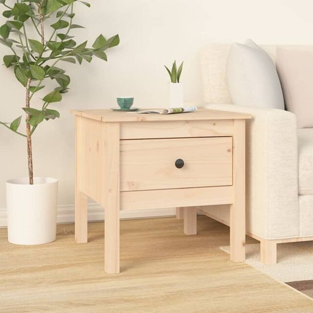 Berkfield Home Side Table 50x50x49 cm Solid Wood Pine in Brown - Size: 50 x 50 x 49 cm - image 1