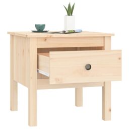 Berkfield Home Side Table 50x50x49 cm Solid Wood Pine in Brown - Size: 50 x 50 x 49 cm - thumbnail 5