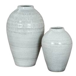 Wyld Haus Terravine Large White Olpe Ceramic Vase with Textured Finish - thumbnail 5