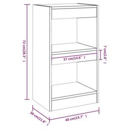 Berkfield Home Classic Book Cabinet/Room Divider Brown Oak 40x30x72 cm - Size: 40 x 30 x 72 cm - thumbnail 7