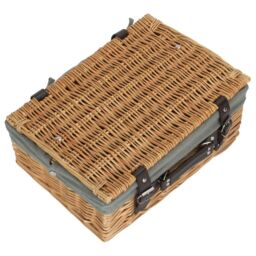 Red Hamper 35cm Picnic Basket with Grey Lining - thumbnail 3
