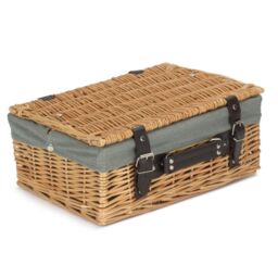 Red Hamper 35cm Picnic Basket with Grey Lining - thumbnail 2