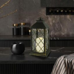 Bright Zeal 13.5' Black Gold Decorative Candle Lantern Christmas Decorations - thumbnail 7