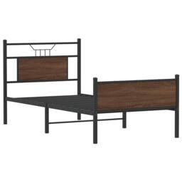 Berkfield Home Bed Frame Frame Brown Oak 75x190 cm Small Single Wood - thumbnail 3