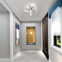 Garwarm 1 - Light 28cm Unique/Statement Geometric LED Flush Mount in Metallic Silver - thumbnail 5