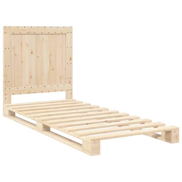 Berkfield Home Beautiful Bed Frame without Mattress with Headboard 90x200 cm Sol in Natural - image 1