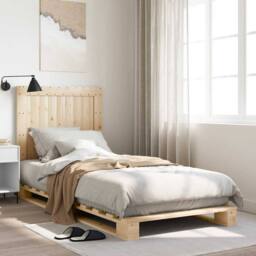 Berkfield Home Beautiful Bed Frame without Mattress with Headboard 90x200 cm Sol in Natural - thumbnail 2