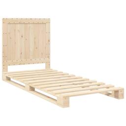 Berkfield Home Beautiful Bed Frame without Mattress with Headboard 90x200 cm Sol in Natural - thumbnail 1