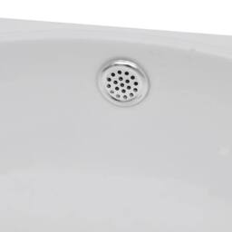 Berkfield Home White Ceramic Sink Basin Faucet & Overflow Hole Bathroom White - thumbnail 5