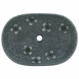 Berkfield Home Countertop Basin Blue Oval 59x40x14 cm Ceramic - Size: 59 x 40 x 14 cm - thumbnail 6