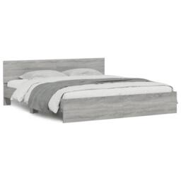 Berkfield Home Bed Frame with LED without Mattress Grey Sonoma 200x200 cm - thumbnail 5