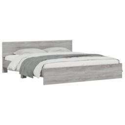 Berkfield Home Bed Frame with LED without Mattress Grey Sonoma 200x200 cm - thumbnail 3
