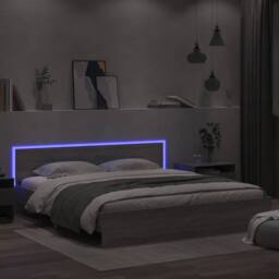 Berkfield Home Bed Frame with LED without Mattress Grey Sonoma 200x200 cm - thumbnail 4