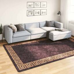 Berkfield Home Rug Washable 190x300 cm Black & Gold Anti Slip - Size: 100 cm diameter - thumbnail 2