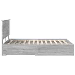 Berkfield Home Bed Frame with Drawer Grey Sonoma 140 x 190 cm Engineered Wood - thumbnail 9