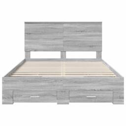Berkfield Home Bed Frame with Drawer Grey Sonoma 140 x 190 cm Engineered Wood - thumbnail 8