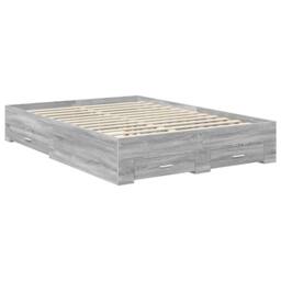 Berkfield Home Bed Frame with Drawer Grey Sonoma 140 x 190 cm Engineered Wood - thumbnail 6