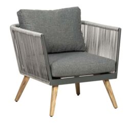 Primrose Living 4 Seater Luxury Lifestyle Rattan Rope Detail Garden Sofa Chair Set with Coffee Table in Beige - thumbnail 3